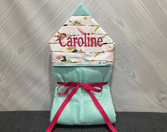 Monogrammed Hooded Baby Towel: Custom Embroidered Kids Bath Towel