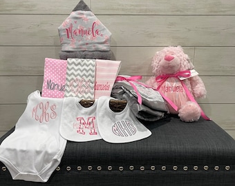 I Want It All Baby Gift Basket, Custom for boy or girl, baby shower gift, new baby present, monogrammed baby gift basket