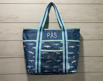 Children's Beach Tote with Embroidery Personalization