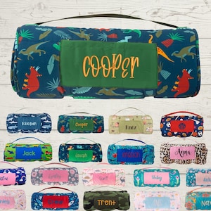 Personalized Nap Mat with Attached Pillow and Blanket - Ideal for Daycare and Preschool - Embroidery Included