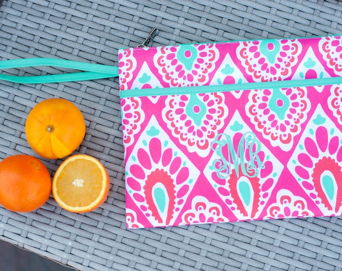 Women's Zip Pouch Wristlet bag FREE Personalization