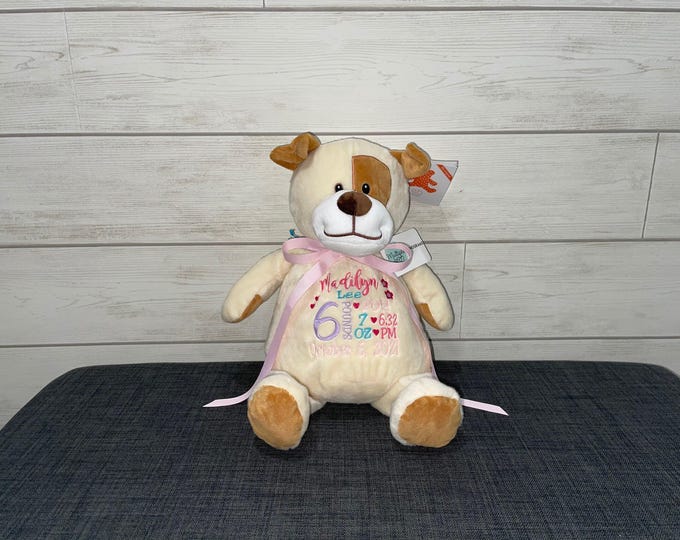 Personalized Stuffed Animal: Embroidered Keepsake Gift