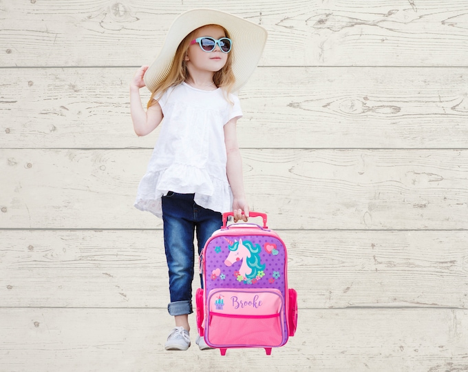Children's Rolling Luggage: Carry-On Size, Embroidery Personalization