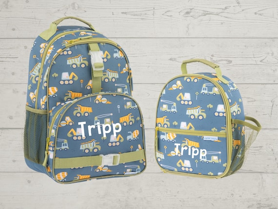 Children's All Over Print Backpack and Lunchbox Set Stephen Joseph with Embroidery Personalization