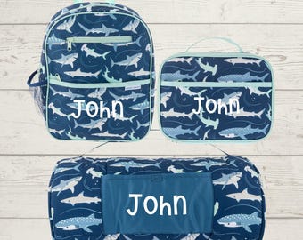 All Over Print Nap Mat, Junior Backpack and Lunchbox Set with Embroidery Personalization