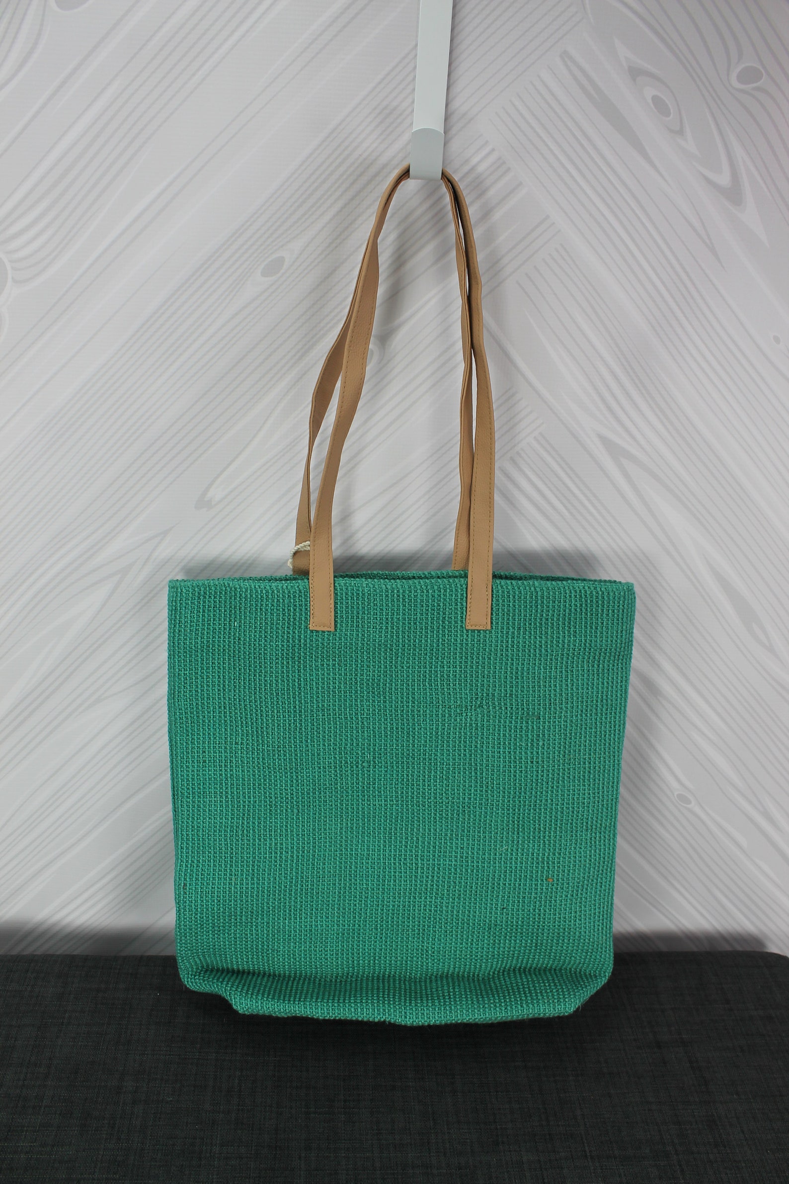 Monogrammed Teal Straw Jute Tote Bag With Tassel Etsy