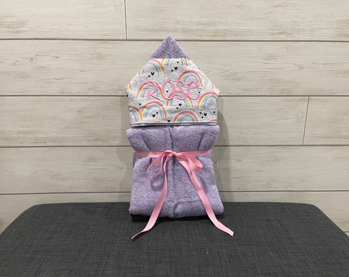 Monogrammed Hooded Baby Towel: Custom Embroidered Kids Bath Towel
