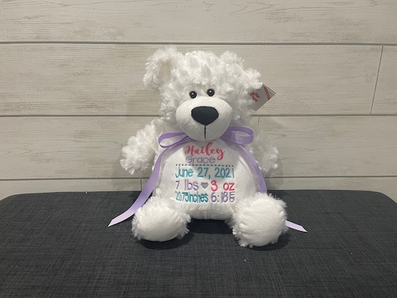 Personalized Stuffed Animal - Perfect Gift for Baby Showers Baptisms Adoptions Birthdays - Unique and One-of-a-kind Keepsake