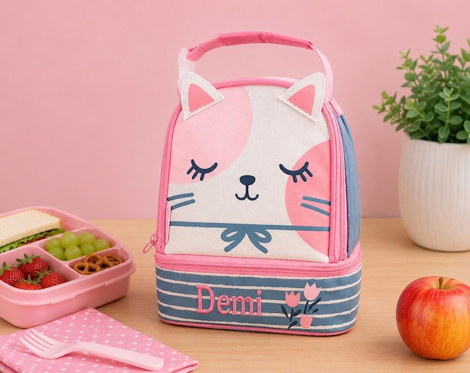 Personalized Childrens Lunchbox with Embroidery Personalization - Lunch Pal for Kids