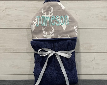 Monogrammed Hooded Baby Towel: Custom Embroidered Kids Bath Towel
