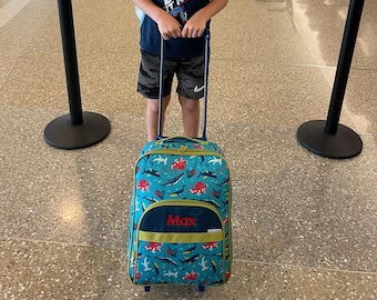Children's All Over Print Rolling Luggage: Embroidery Personalization