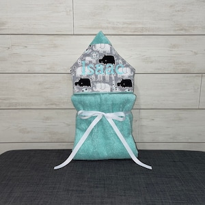 Monogrammed Hooded Baby or Kids Towel. Custom made to order for boy or girl. Perfect baby shower or birthday gift.