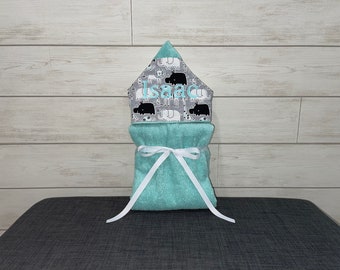 Monogrammed Hooded Baby Towel: Custom Embroidered Kids Bath Towel
