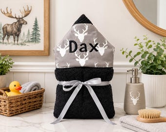 Monogrammed Hooded Baby Towel: Custom Embroidered Kids Bath Towel