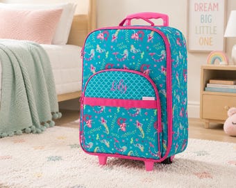 Children's All Over Print Rolling Luggage: Embroidery Personalization
