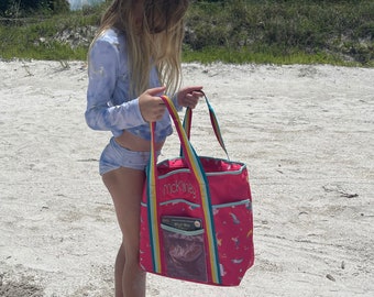 Children's Beach Tote with Embroidery Personalization