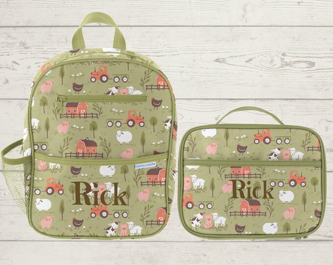 Junior Backpack and Lunchbox Set with Embroidery Personalization