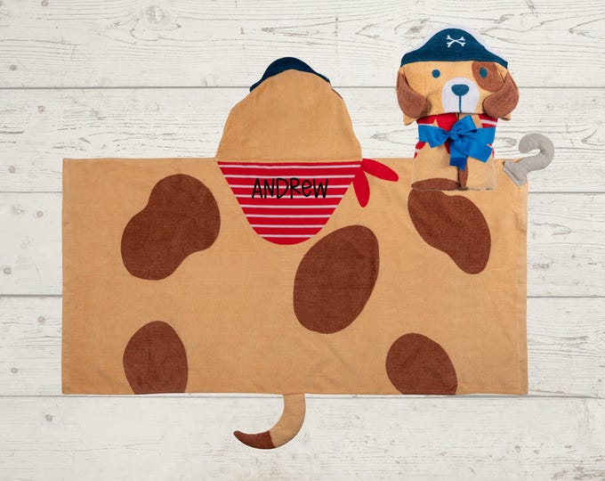 Children's Hooded Beach Towel FREE Personalization Embroidery