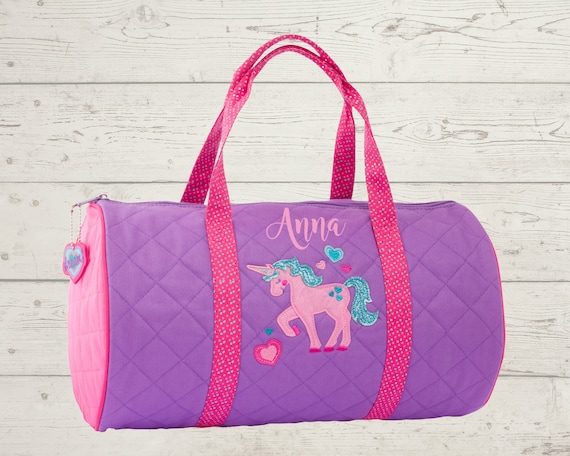 Children's Quilted Duffel Bag with Embroidery Personalization