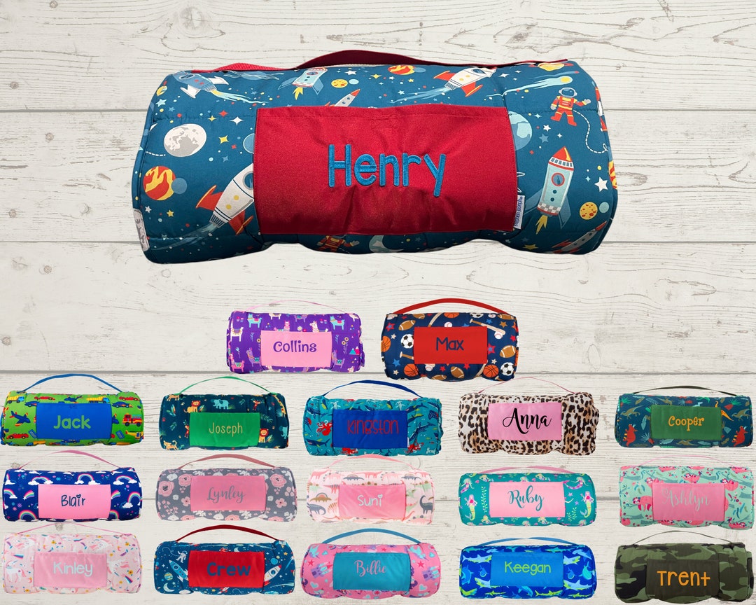Children's Nap Mat With Attached Pillow and Blanket. Perfect for