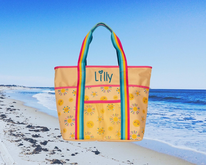 Children's Beach Tote with Embroidery Personalization image 9