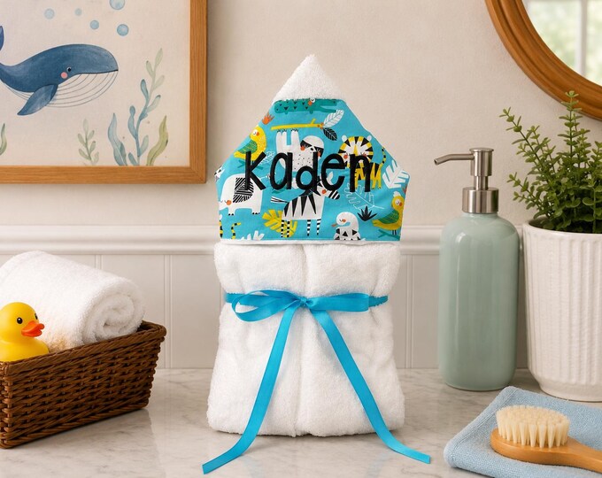 Monogrammed Hooded Baby Towel: Custom Kids Bath Towel