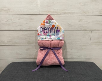 Monogrammed Hooded Baby Towel: Custom Embroidered Kids Bath Towel