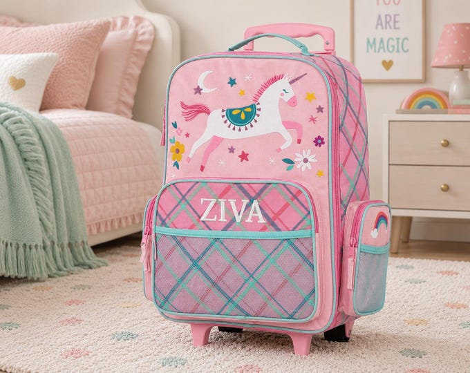 Children's Rolling Luggage: Carry-On Size, Embroidery Personalization