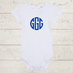 Embroidery Monogrammed Bodysuit for Baby Boy short sleeves