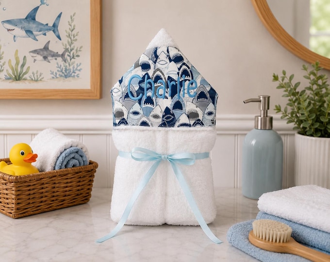 Monogrammed Hooded Baby Towel: Custom Fabric & Font