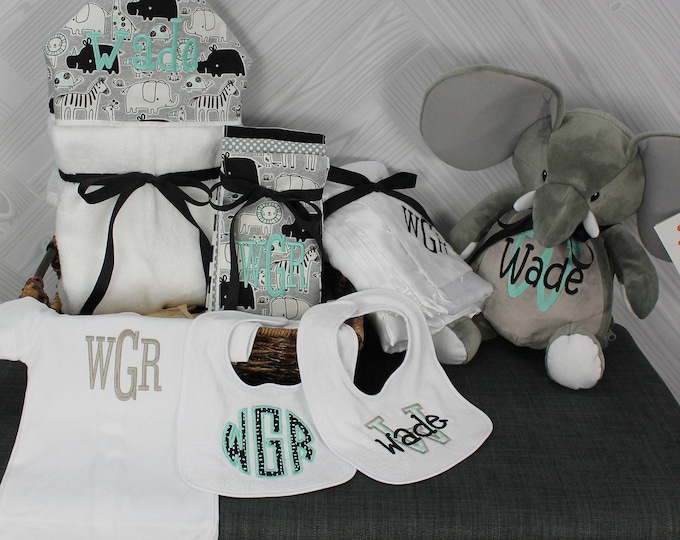 I Want It All Baby Gift Basket, Custom for boy or girl, baby shower gift, new baby present, monogrammed baby gift basket