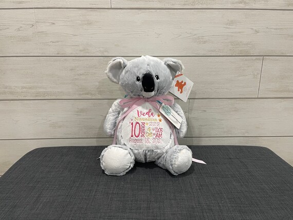 Personalized Stuffed Animal - Perfect Gift for Baby Showers Baptisms Adoptions Birthdays - Unique and One-of-a-kind Keepsake