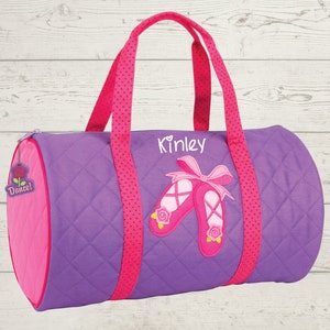 Children's Quilted Duffel Bag with Embroidery Personalization