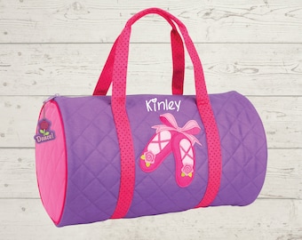 Children's Quilted Duffel Bag with Embroidery Personalization