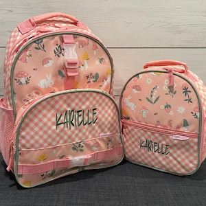 Children&#39;s All Over Print Backpack and Lunchbox Set Stephen Joseph with Embroidery Personalization