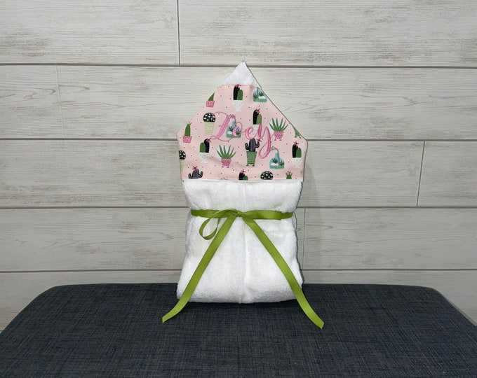 Monogrammed Hooded Baby Towel: Custom Embroidered Kids Bath Towel