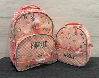 Children's All Over Print Backpack and Lunchbox Set Stephen Joseph with Embroidery Personalization