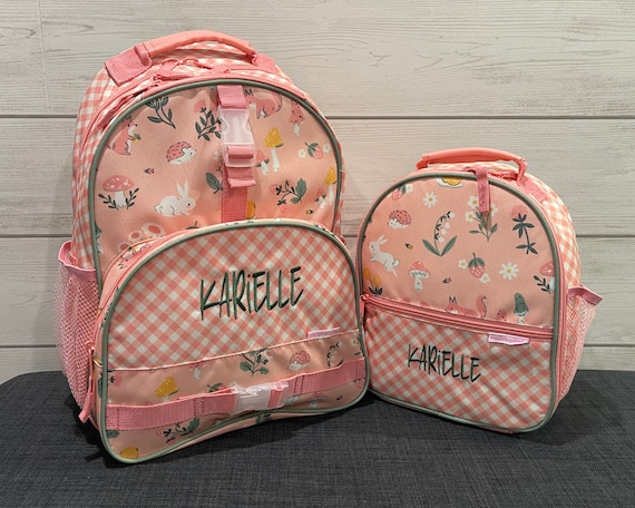 Children's All Over Print Backpack and Lunchbox Set Stephen Joseph with Embroidery Personalization