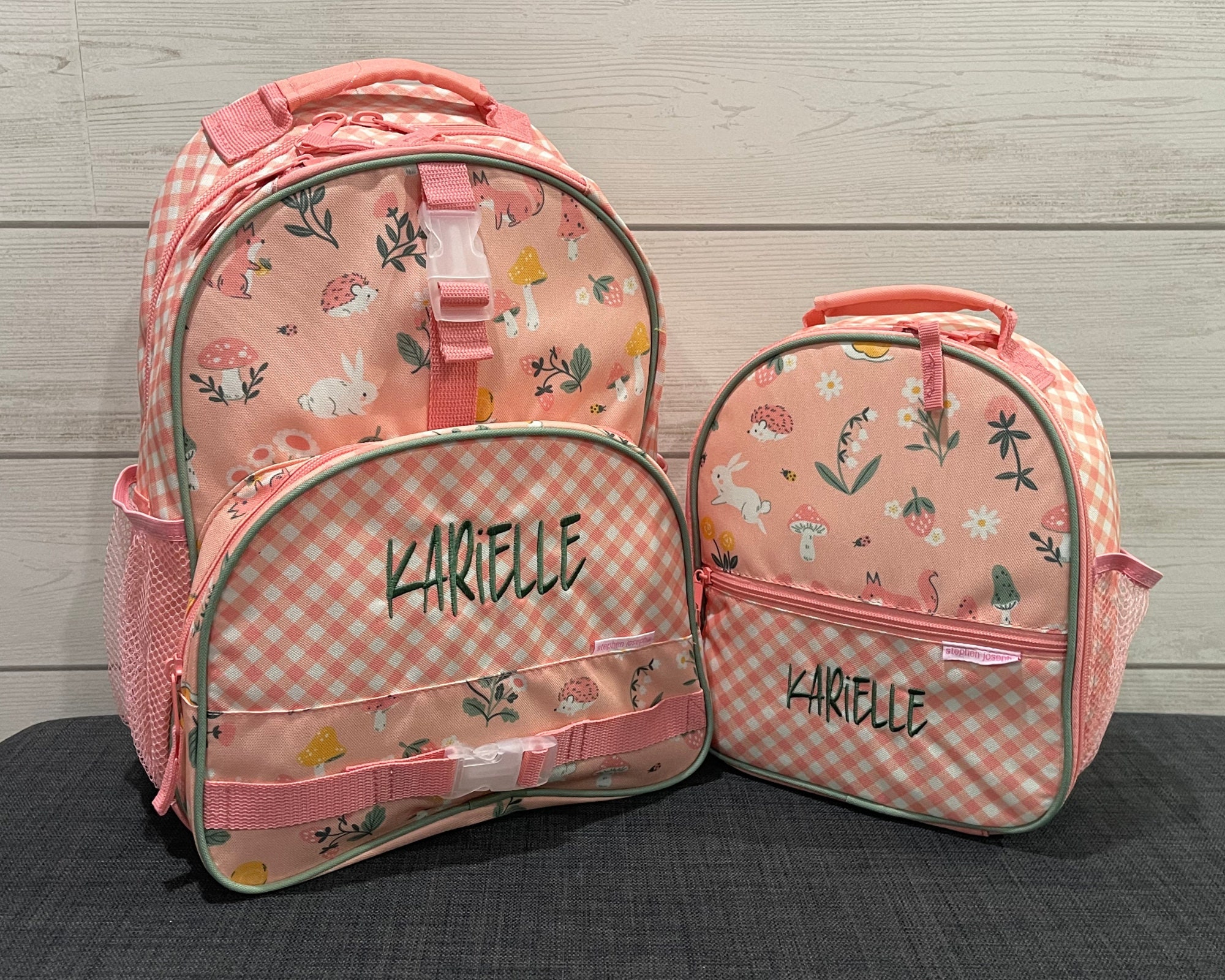 Embroidered Construction Backpack With Matching Lunch Box