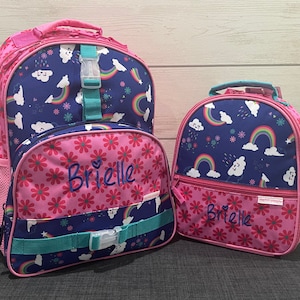 Ensemble sac à dos et boîte à lunch pour enfants Stephen Joseph avec broderie personnalisée