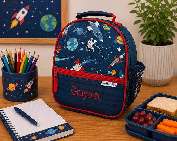 Personalized Childrens Lunchbox with Embroidery Personalization - Lunchbox for Kids
