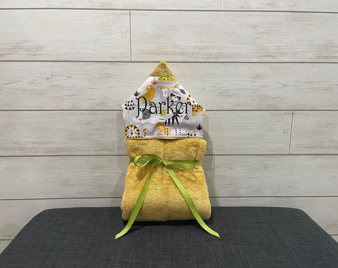 Monogrammed Hooded Baby Towel: Custom Embroidered Kids Bath Towel