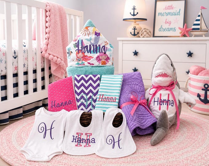 I Want It All Baby Gift Basket, Custom for boy or girl, baby shower gift, new baby present, monogrammed baby gift basket