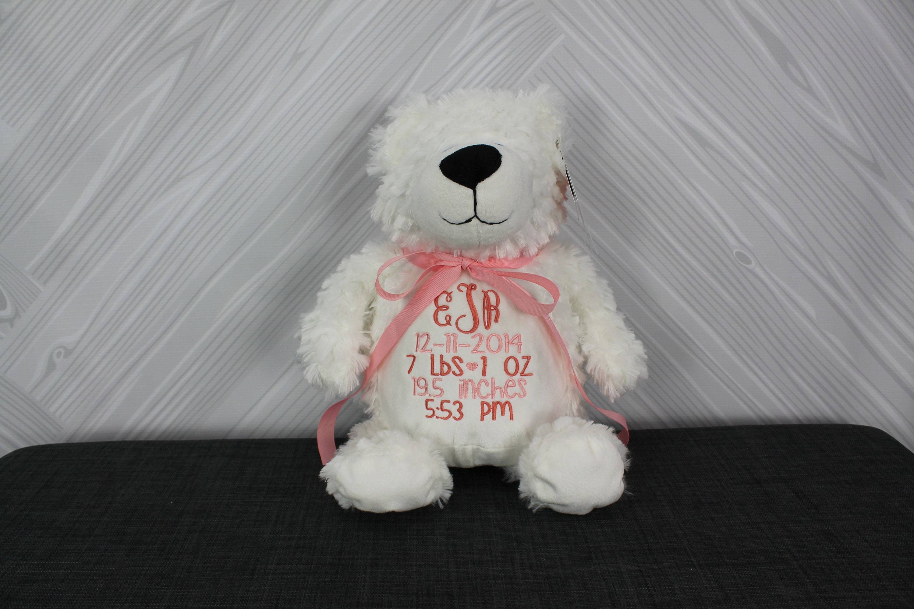 personalized baptism stuffed animal