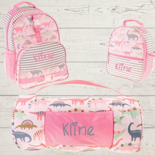 Personalized Stephen Joseph Backpack Lunchbox and Nap Mat Set Etsy