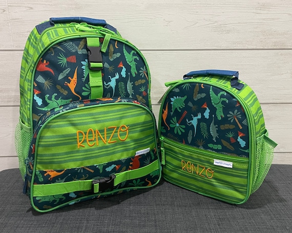 Children's All Over Print Backpack and Lunchbox Set Stephen Joseph with Embroidery Personalization