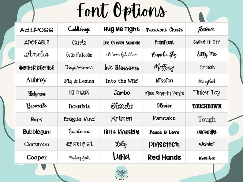 the font options for font options