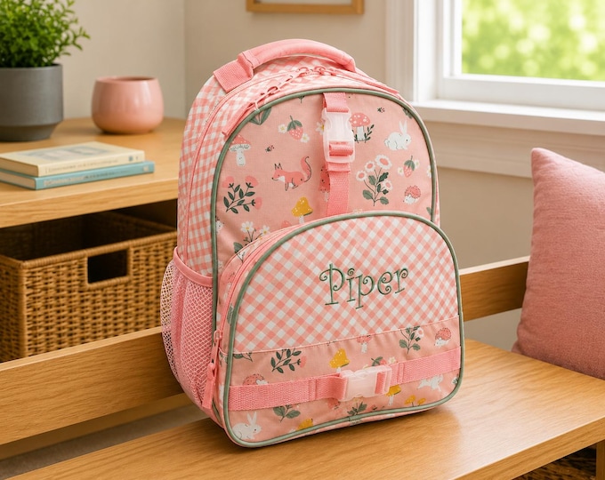 Embroidered Kids Backpack: Personalized School Travel Bag