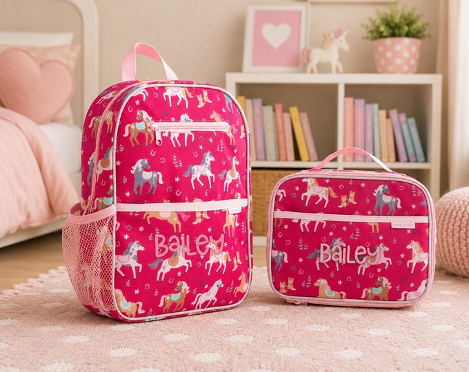 Junior Backpack and Lunchbox Set with Embroidery Personalization