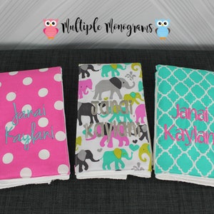 Spucktücher mit Monogramm, 3er Set.
